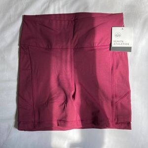 Senita Athletics baseline shorts (5 in inseam) merlot